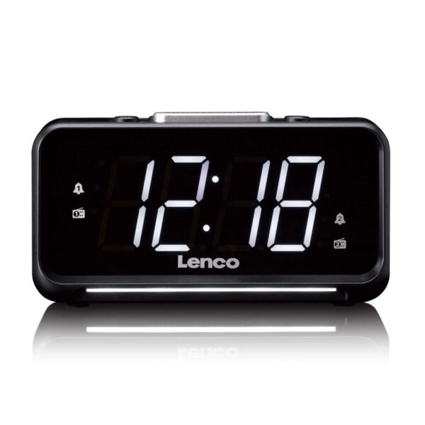 Lenco CR-28BK Vækkeur - 1.8" Skærm, Alarm-, Snooze- og Sleeptimer-funktion - Sort