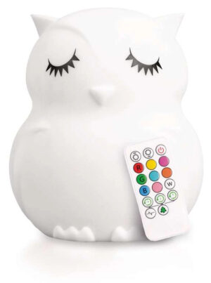 NiteLite Natlampe med 9 Farver - Genopladelig, 12 Timer - Ugle