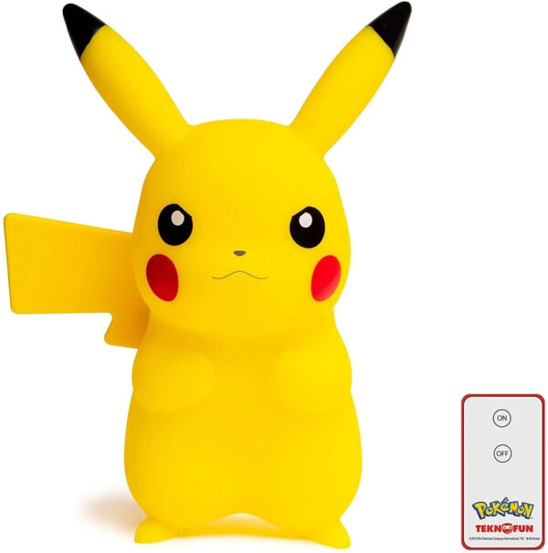 Teknofun Pokémon Pikachu LED Natlampe - 25 cm, Trådløs, Berøringssensor - Gul