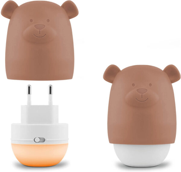ZAZU Benny Natlampe - Dæmpbar LED, 2 Lysfarver, Opladelig - Brun