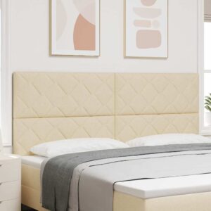 vidaXL LED sengegavl Creme 200 cm Stof
