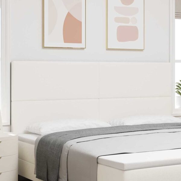 vidaXL LED sengegavl med LED-lysstrimler Creme 200 cm Velourstof