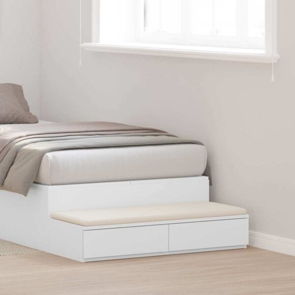 vidaXL Sengeskuffer Hvid 75 x 36,5 x 16,5 cm Konstrueret træ