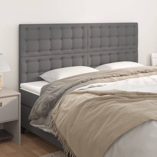 vidaXL sengegavl grå 180x5x118/128 cm kunstlæder