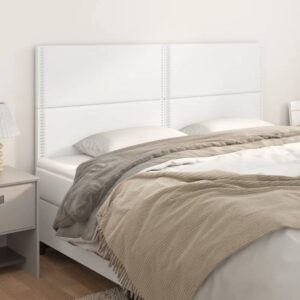vidaXL sengegavl hvid 200x5x118/128 cm kunstlæder