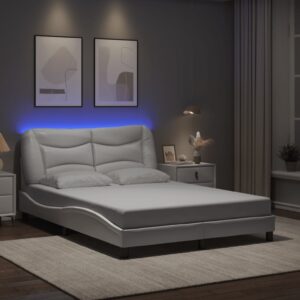 vidaXL sengeramme med LED uden madras Hvar 120x200 cm hvid