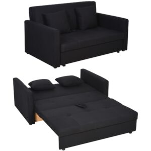 2-Personers sovesofa med skjult opbevaring, polycotton, mørkegrå