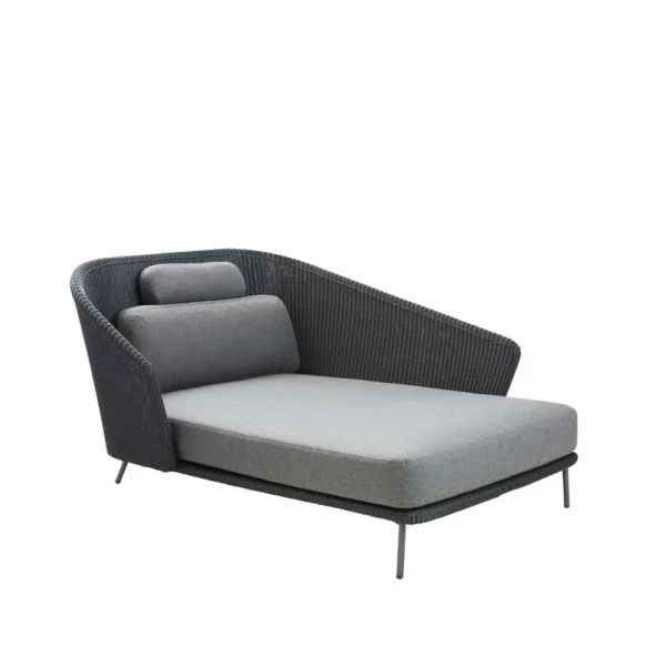 Cane-line Mega daybed Grafisk, venstre, inkl. grå hynder