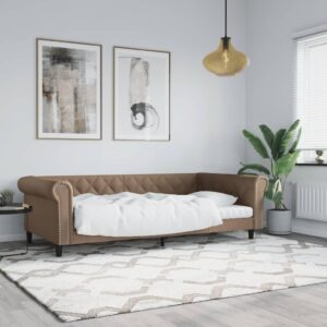 Daybed 100x200 cm kunstlæder cappuccinofarvet