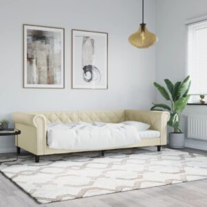 Daybed 100x200 cm kunstlæder cremefarvet