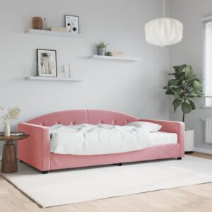 Daybed med madras 100x200 cm velour pink