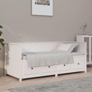 Daybed uden madras 90x190 cm massivt fyrretræ hvid