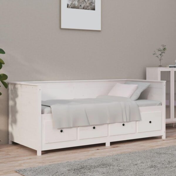 Daybed uden madras 90x190 cm massivt fyrretræ hvid