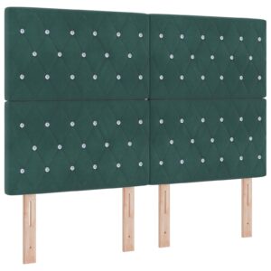 Fløjl Sengegavl Argyle med hovedgærde Mørkegrøn 140 cm Fløjl
