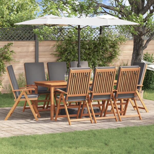 Have Stol med pude 8 stk Brun 57 x 71.5 x 104cm Massivt teaktræ