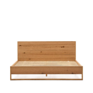 KAVE HOME Alguema sengeramme, m. sengegavl og lamelbund - natur egefiner (180x200)
