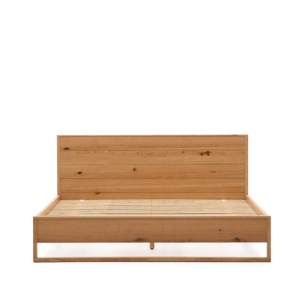 KAVE HOME Alguema sengeramme, m. sengegavl og lamelbund - natur egefiner (180x200)