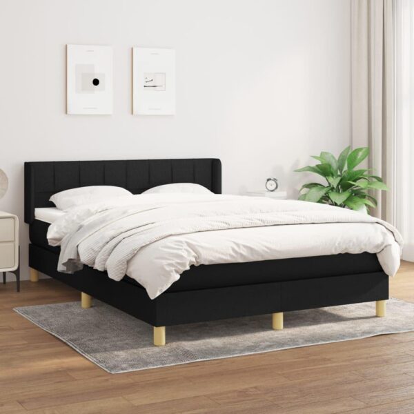 Kontinentalseng med madras 140x200 cm stof sort