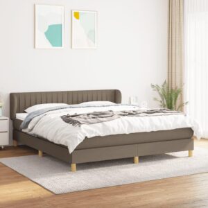 Kontinentalseng med madras 160x200 cm stof gråbrun
