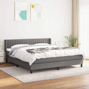 Kontinentalseng med madras 160x200 cm stof mørkegrå