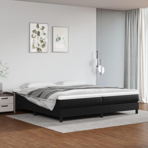Kontinentalseng med madras 200x200 cm kunstlæder sort