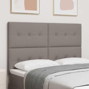 LED sengegavl med LED -strimmellys Gråbrun 160 cm Polyester