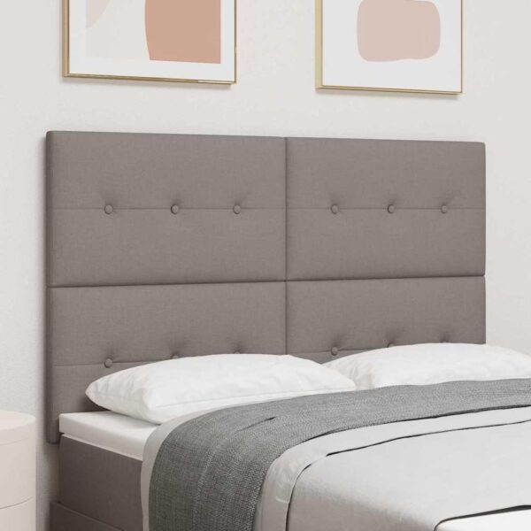 LED sengegavl med LED -strimmellys Gråbrun 160 cm Polyester