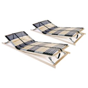 Lamelbunde til seng 2 stk. 42 lameller 7 zoner 70 x 200 cm
