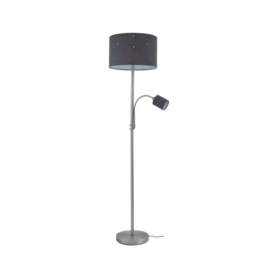 Lindby - Jaileen gulvlampe 170 cm, grå, læselampe, tekstil