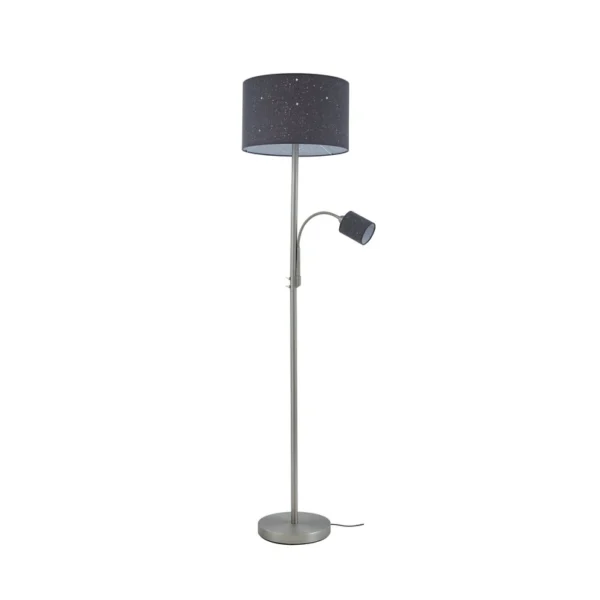Lindby - Jaileen gulvlampe 170 cm, grå, læselampe, tekstil