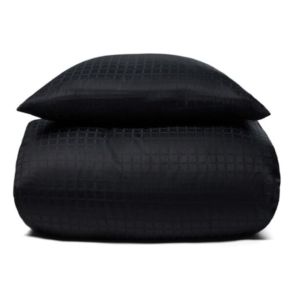 Luksus dobbelt sengetøj - 200x220 cm - 100% Bomuldssatin sengelinned - Daisy sort - By Night jacquard vævet sengesæt