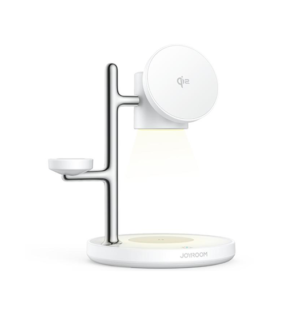 Magnetisk 4-i-1 Hurtigoplader med Natlampe | 15W Qi2 - Hvid