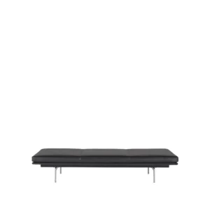 Muuto Outline daybed Refine leather black, aluminium