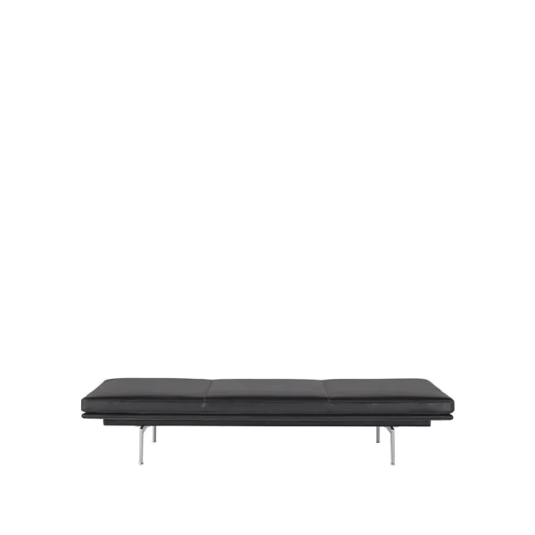 Muuto Outline daybed Refine leather black, aluminium