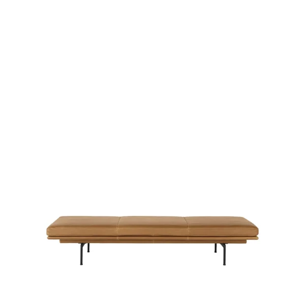 Muuto Outline daybed Refine leather cognac, black