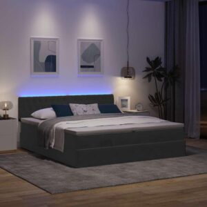 Osmannisk sengeramme med madrasser 180x200 cm fløjl sort