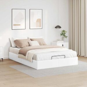 Osmannisk sengeramme uden madras 140x200 cm kunstlæder hvid