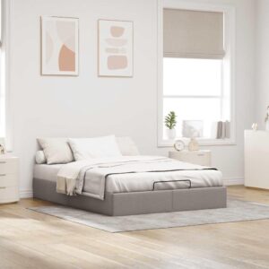 Osmannisk sengeramme uden madras 140x200 cm stof cremefarvet
