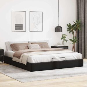 Osmannisk sengeramme uden madras 200x200 cm kunstlæder sort