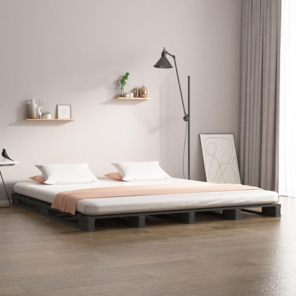 Palleseng 120x200 cm massivt fyrretræ grå