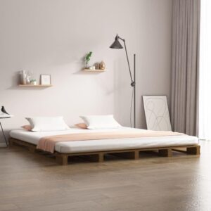 Palleseng 120x200 cm massivt fyrretræ gyldenbrun