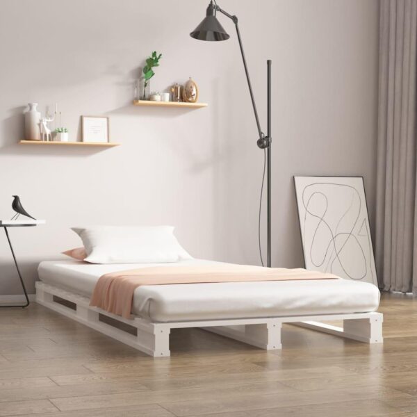 Palleseng 90x200 cm massivt fyrretræ hvid