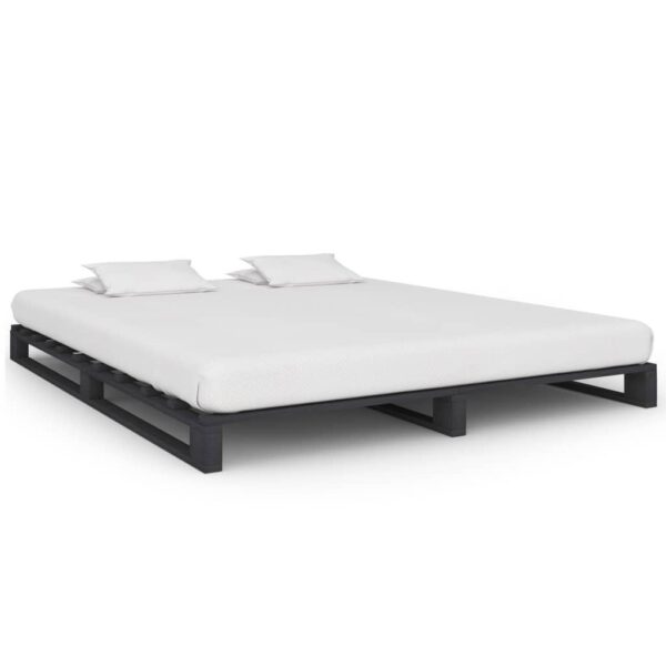 Pallesengestel 180x200 cm massivt fyrretræ grå