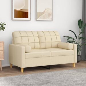 Pyntepuder 2 stk. Ø15x50 cm stof cremefarvet