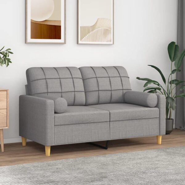 Pyntepuder 2 stk. Ø15x50 cm stof grå
