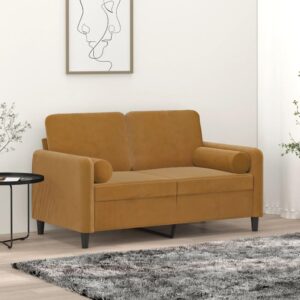 Pyntepuder 2 stk. Ø15x50 cm velour brun