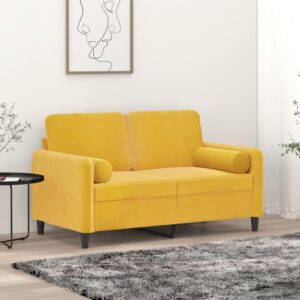 Pyntepuder 2 stk. Ø15x50 cm velour gul