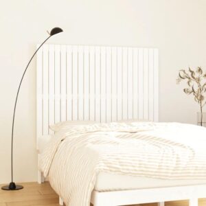 Sengegavl 140x3x110 cm massivt fyrretræ hvid