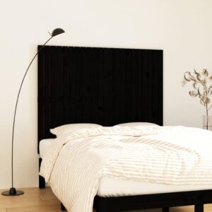 Sengegavl 140x3x110 cm massivt fyrretræ sort