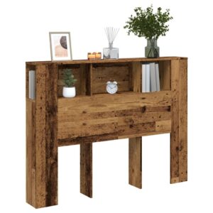 Sengegavl m. opbevaring 140x18,5x102,5 cm konstrueret træ antik